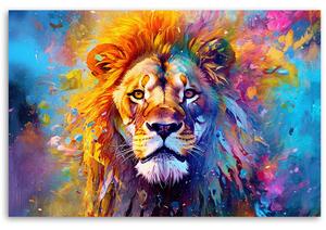 Obraz na plátne Farebný lev Rozmery: 60 x 40 cm