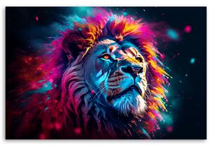 Obraz na plátne Majestátny farebný lev Rozmery: 60 x 40 cm