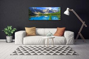 Obraz Canvas Jazero hora les príroda 125x50 cm
