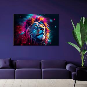 Obraz na plátne Majestátny farebný lev Rozmery: 60 x 40 cm