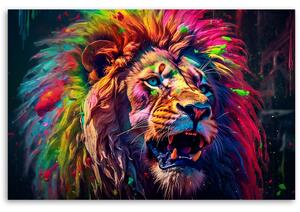 Obraz na plátne Lev vo farbe Rozmery: 60 x 40 cm