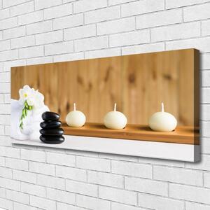 Obraz Canvas Sviece kamene zen kúpele 125x50 cm