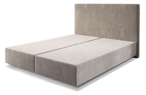 DELIFE Boxspring posteľ Dream-Well 160×200 béžová mikrovelúr bez nôh