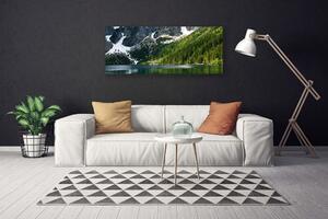 Obraz Canvas Jazero les hory príroda 125x50 cm