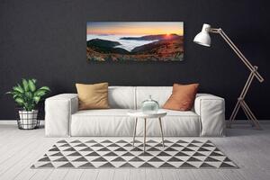 Obraz Canvas Hory mraky slnko krajina 125x50 cm