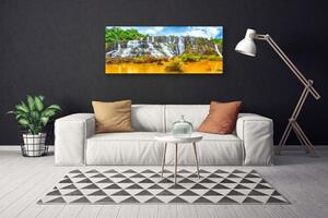 Obraz Canvas Vodopád stromy príroda 125x50 cm
