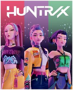 Detská coral fleece deka KPop Demon Hunters - HUNTR/X - motív Trio - 130x160 cm
