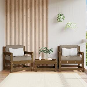 Záhradné stoličky 2 ks medovo hnedé borovicový masív