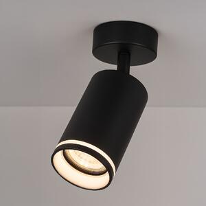 Bodové svietidlo Pipe Ring, 1x čierne kovové tienidlo, b