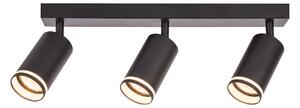 Bodové svietidlo Pipe Ring, 3x čierne kovové tienidlo, b