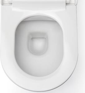 CERANO - Závesná WC misa Puerto, Rimless + sedátko Taco, softclose - biela lesklá - 35x50 cm