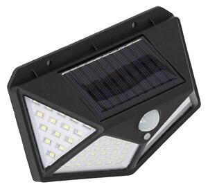 Exteriérové solárne nástenné LED svietidlo Batman, 1x LED 3w, čierna, pohybový senzor