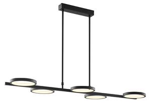 Moderné závesné svietidlo čierne vrátane LED 3-stupňového stmievateľného 5-svetla - Vivé