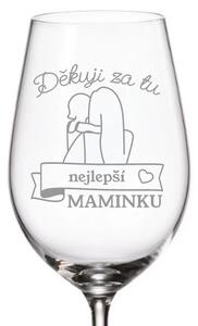 Dekorant Pohárik na víno pre mamičku ĎAKUJEM
