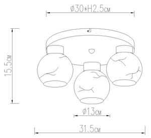 Globo 15999M-3D - Stropné svietidlo RAGUSA 3xE27/60W/230V priemer 31,5 cm