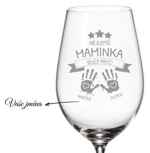 Dekorant Pohárik na víno pre mamičku RUKY PREČ
