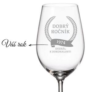 Dekorant Pohárik na víno k narodeninám DOBRÝ ROČNÍK 350 ml 1 ks