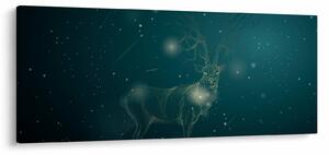 Obraz - Magický jeleň v noci (120x50 cm)