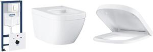 Set WC misa Grohe Euro Ceramic 3932800H, podomietkový konšrukcia so splachovacím tlačidlom Grohe Rapid SL 39448000, 39330001