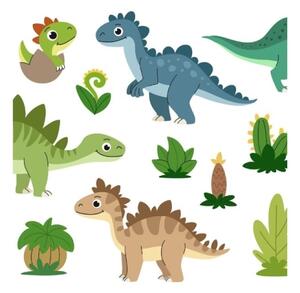 Detská stolná lampa KIDS ROOM 1xE27/60W/230V priemer 18 cm dinosaurus
