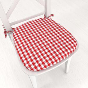 Biante Oblý bavlnený podsedák Olivia OL-008 Červeno-biela kocka malá - 39x37x3 cm