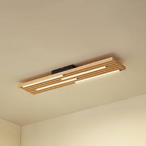 Lindby stropné LED svetlo Madero, borovicové drevo, 90 cm x 20, Svetlé drevo, Obývacia izba / jedáleň, Drevo, Moderný, Stropné svetlo