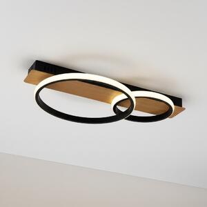Stropné LED svietidlo Rowena, 2x LED 14w, 4000k, b/imitácia dreva