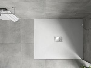 Mexen Hugo, obdĺžniková sprchová vanička SMC 120 x 100 cm, biela, oceľová krytka, 42101012-X