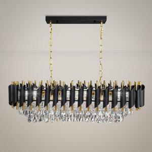 Luster Cristal, 1x krištáľové/zlaté/čierne kovové tienidlo, g