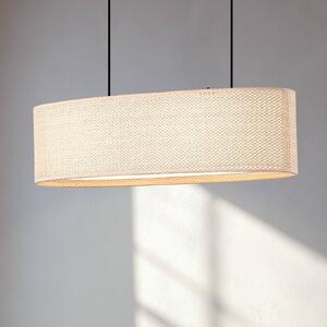 Lindby závesné svietidlo Soula, 78 cm, béžová, plast, E27, Krémová / jantárovo žltá, Obývacia izba / jedáleň, Plast, Vidiecky / Rustikálny, Závesné svietidlo