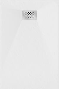 Mexen Hugo, obdĺžniková sprchová vanička SMC 130 x 90 cm, biela, oceľová krytka, 42109013-X