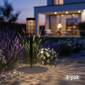 Exteriérové solárne zapichovacie svietidlo Decor, sada 4ks