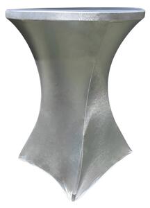 Elastický obrus na koktejlový bistro stôl 80 cm VIAC FARIEB Farba obrusu: STŘÍBRNÁ / SILVER METALIC