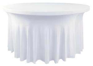 TENTino Elastický obrus SKIRTING na okrúhly stôl 122 cm Farba obrusu: BIELA / WHITE