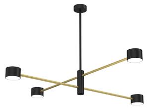 Stropné svietidlo Cross, 4x čierne kovové tienidlo, b/g, x