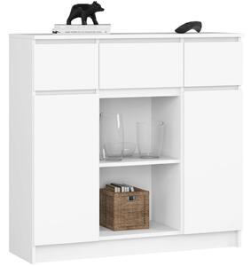 Komoda so šuplíkmi a dvierkami JUNIPER - biela