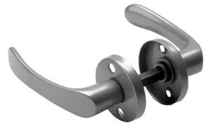 PSG 63.280.01 - kľučka s guľatou rozetou, pre krídlové bránky a dvere, strieborná