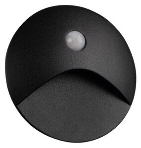Kanlux 39124 - LED schodové svietidlo so senzorom EXIN 2,5W/230V 3000K IP65 čierne okrúhle