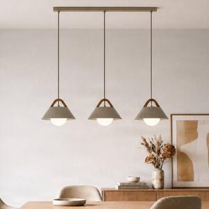 Luminex Závesné svietidlo Funda, béžové, dĺžka 110 cm, 3-pl., kov/sklo, Krémová / jantárovo žltá, Obývacia izba / jedáleň, kov, Škandinávsky, Závesné svietidlo