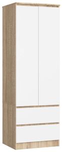 Šatníková skriňa so šuplíkmi 60 cm WREN - dub sonoma / biela