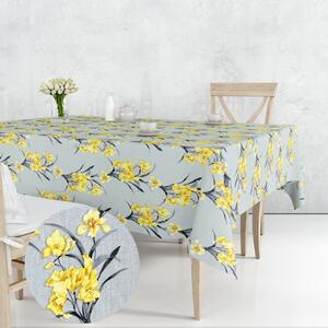 Ervi bavlnený obrus na stôl štvorcový - žlté kosatce