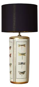 Stolová lampa Lucca, čierna, výška 67 cm, ľanové textílie, keramika, Čierna, Obývacia izba / jedáleň, Textil / látka / hodváb, Vintage, Stojacie svietidlo