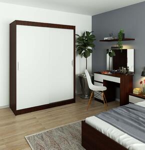 Priestranná šatníková skriňa 150 cm VALESTRA - wenge / biela