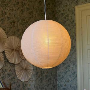 Závesné svietidlo Haru, béžové, Ø 50 cm, papier, biely kábel, Krémová / jantárovo žltá, Obývacia izba / jedáleň, Papier / lunolit / lunopal, Závesné svietidlo