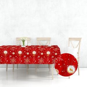 Ervi bavlnený obrus na stôl obdĺžnikový - Vianočný vzor - červené
