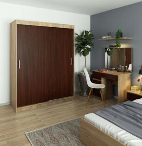 Priestranná šatníková skriňa 150 cm VALESTRA - dub sonoma / wenge