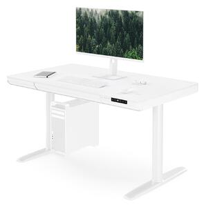 Elektrický písací stôl sit-stand so zásuvkou a bezdrôtovou nabíjačkou Qi biely, 1200 mm: ELLIS