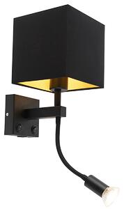 Inteligentná nástenná lampa čierna s USB vrátane Wifi A60 a GU10 - Zeno