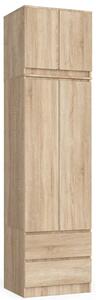 Šatníková skriňa s nástavcom 60 cm WREN - dub sonoma