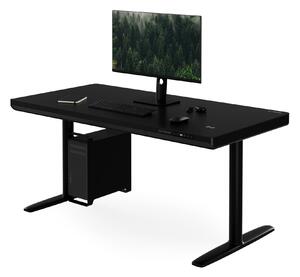 Elektrický písací stôl sit-stand so zásuvkou a bezdrôtovou nabíjačkou Qi čierny, 1400 mm: ELLIS